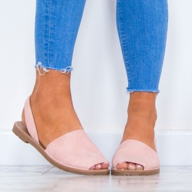 JFN  Summer Women Flip FlopArtificial Suede Peep Plus Size Toe Slip on Sandals